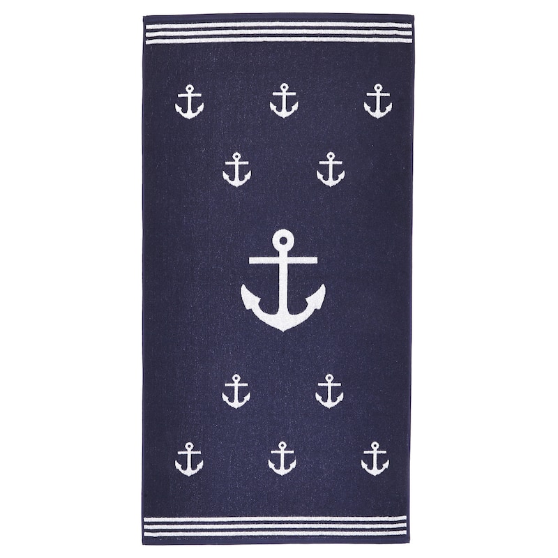Jacquard Woven Turkish Terry Cotton Beach Towel - Multiple Patterns Available