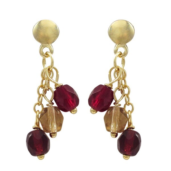 Open Heart Pave Set Ruby Child Stud Earrings Screw Back 14K Yellow Gold 6mm