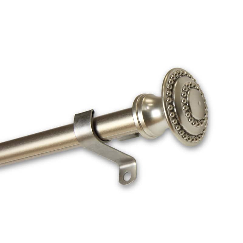 Charm Adjustable Curtain Rod 7/16-Inch - 18-28 inch - Nickel Finish/Satin/Silver Finish - satin nickel