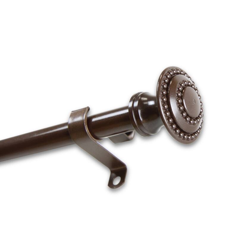 Charm Adjustable Curtain Rod 7/16-Inch - 18-28 inch - Satin/Brown Finish/Silver Finish - Cocoa