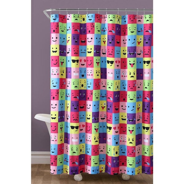 VCNY Home Square Emoji Shower Curtain
