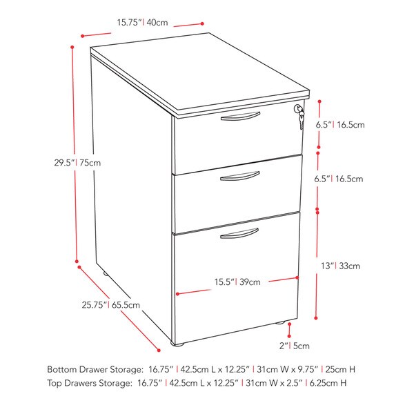 desk cabinet height