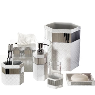 Quilted Mirror 6-piece Bath Accessory Set