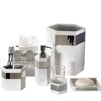 Creative Scents Crackled Glass Silver Bathroom Accessories Set of 6 - 6  Piece - On Sale - Bed Bath & Beyond - 25686500