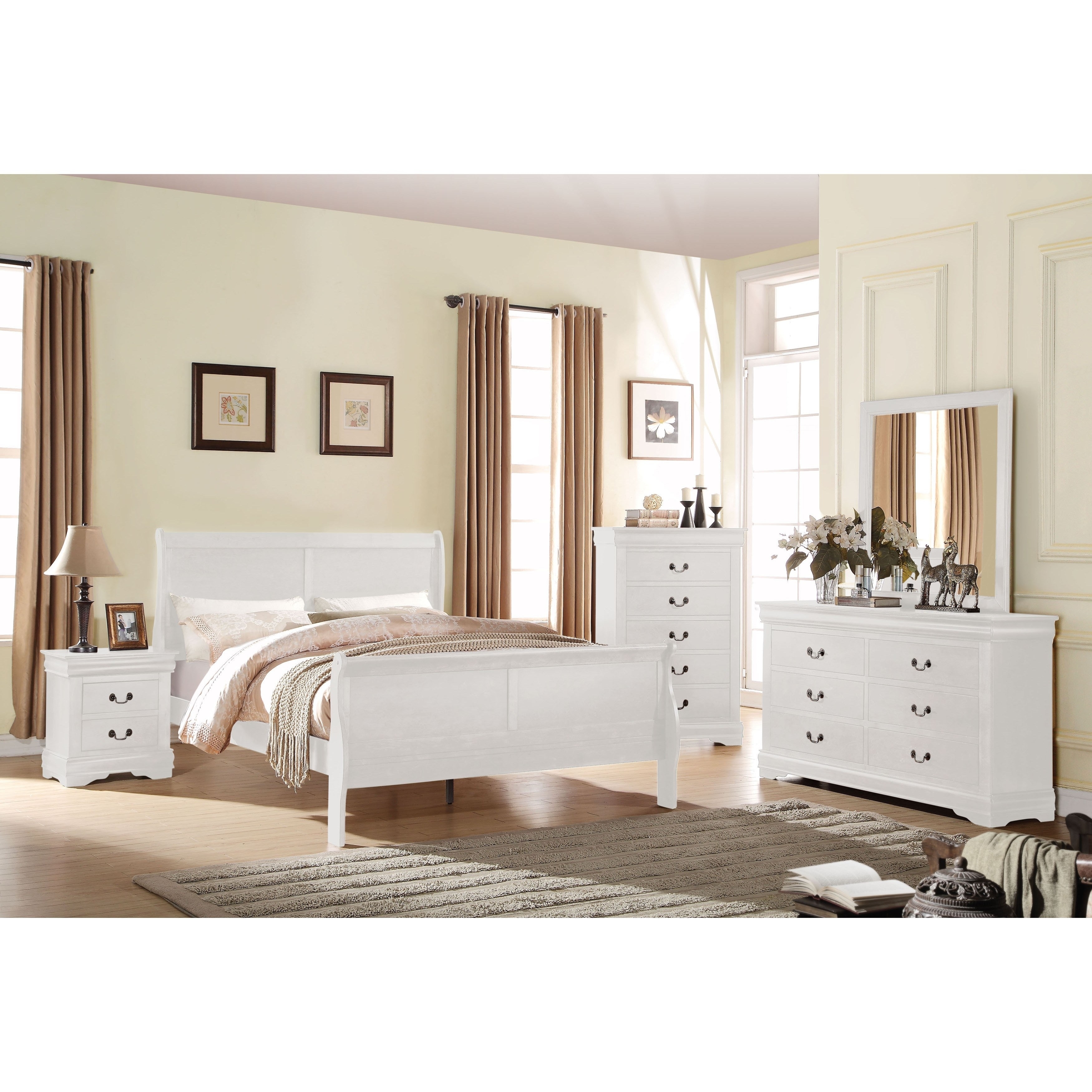 Acme Furniture Louis Philippe Bed White