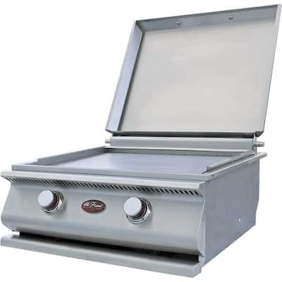 Hibachi Mirror Finished Front Panel Propane Drop-In Griddle Plate Grill