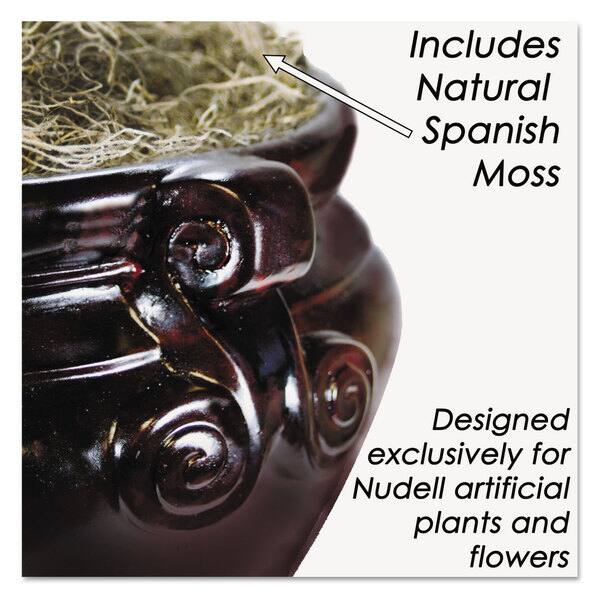 Spanish Moss In Pot, Faux Flowers