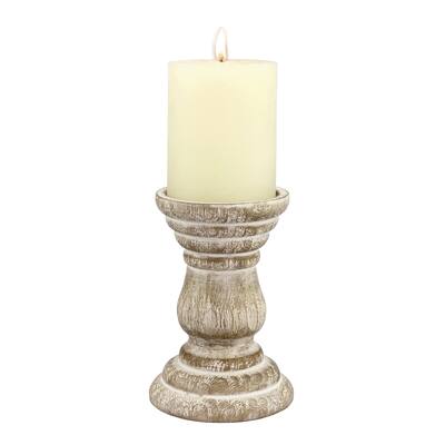 Latitudes Medium White Beach House Pillar Holder Fits Up To 3-inch Diameter Pillar