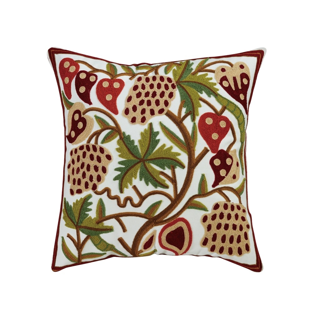 Embroidered Cotton Throw Pillow (18 Shop Strawberry Throw Pillow. We