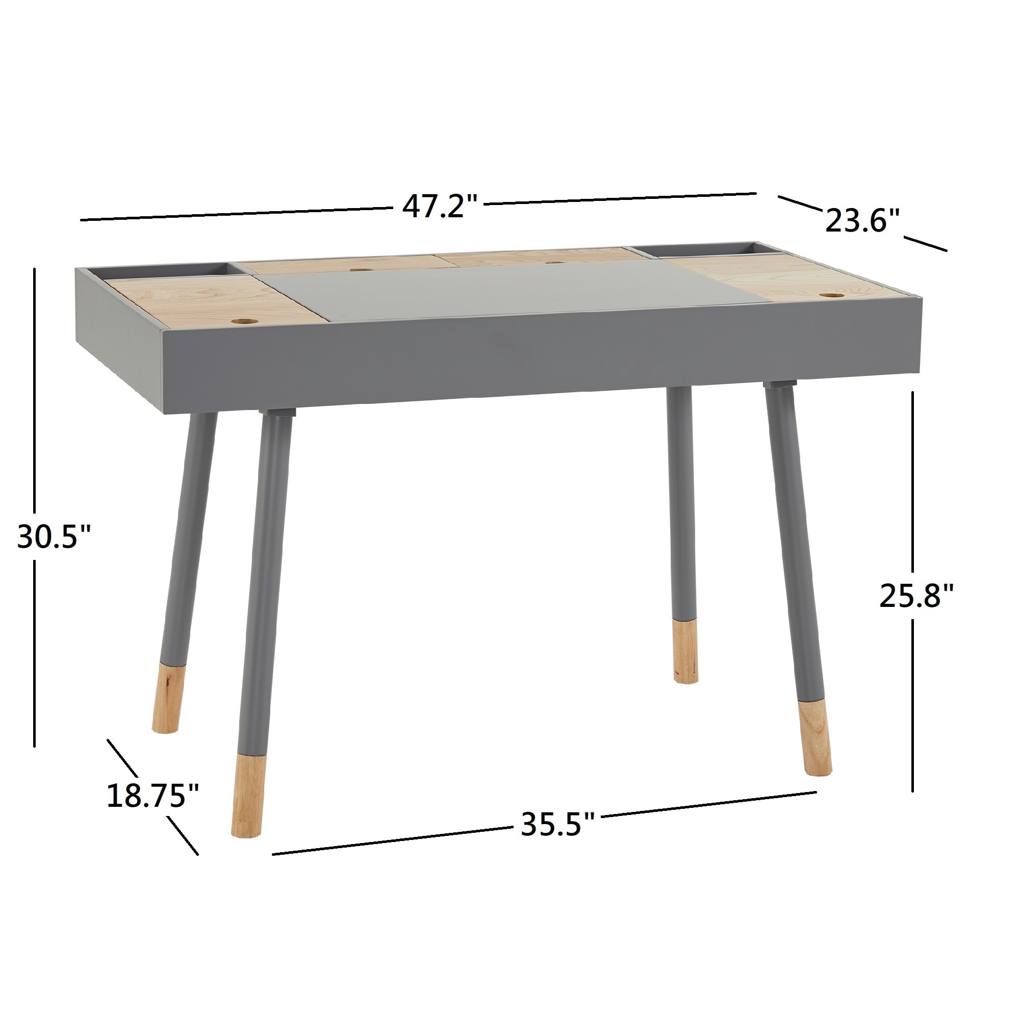 Shop Aalto Ii Two Tone Compartment Desk With Charging Station