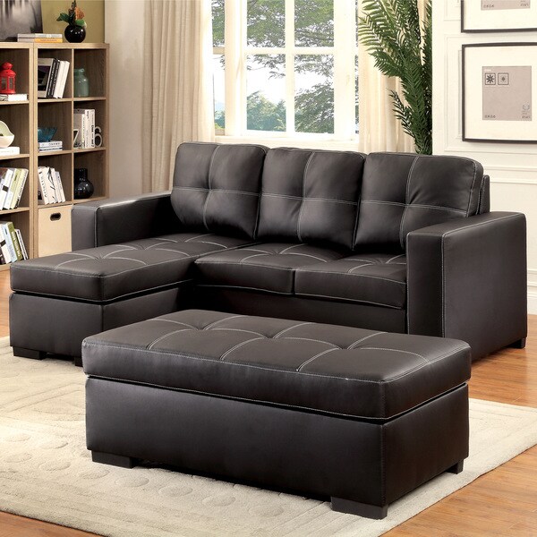 Shop Furniture of America Bardow Contemporary 2piece Black Double