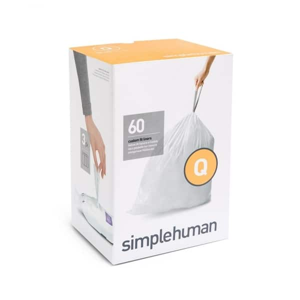 simplehuman Code Q Custom Fit Liners, 3 Refill Packs - 60 Count - Bed Bath  & Beyond - 13868291