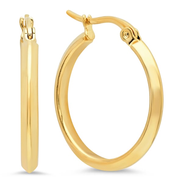 Piatella Ladies Gold Tone Stainless Steel Pointed Hoops. Opens flyout.