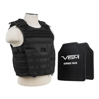 NcStar Black Expert Carrier Vest with 10x12-inch PE Hard Plates