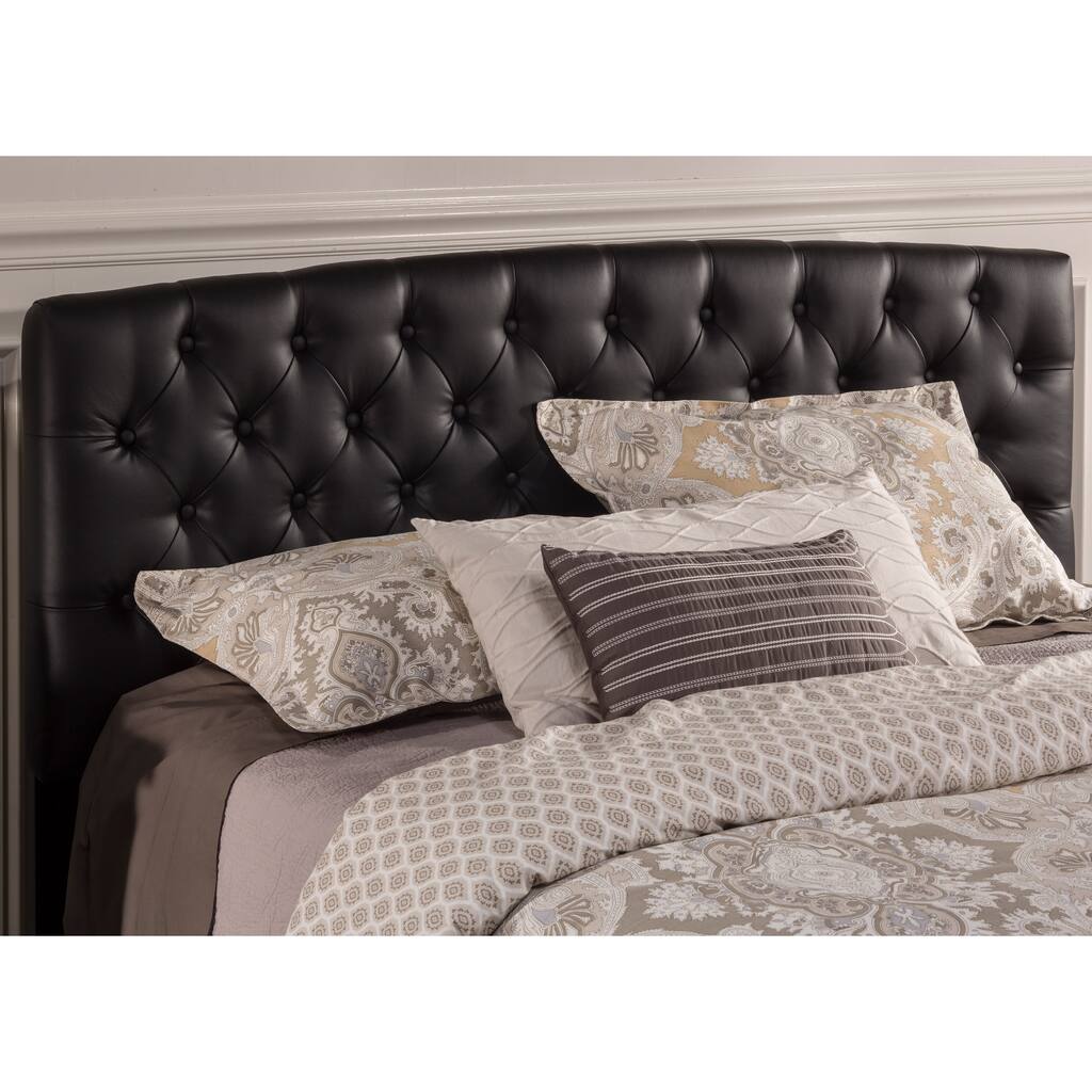 Hillsdale Hawthorne Tufted Black Faux Leather Queen-size Bed