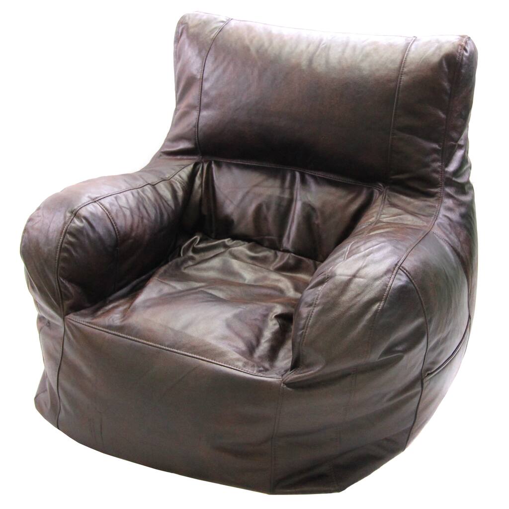 Jordan Manufacturing Large Faux Leather Bean Bag Arm Chair