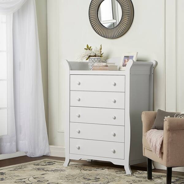 slide 1 of 1, Dream On Me Alissa, 5 Drawer Sleigh Chest