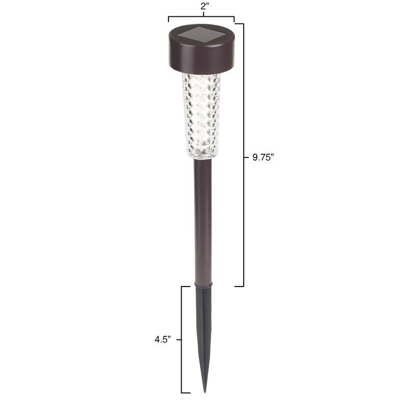 Pure Garden Textured Bronze LED Solar Path Lights (Set of 6)