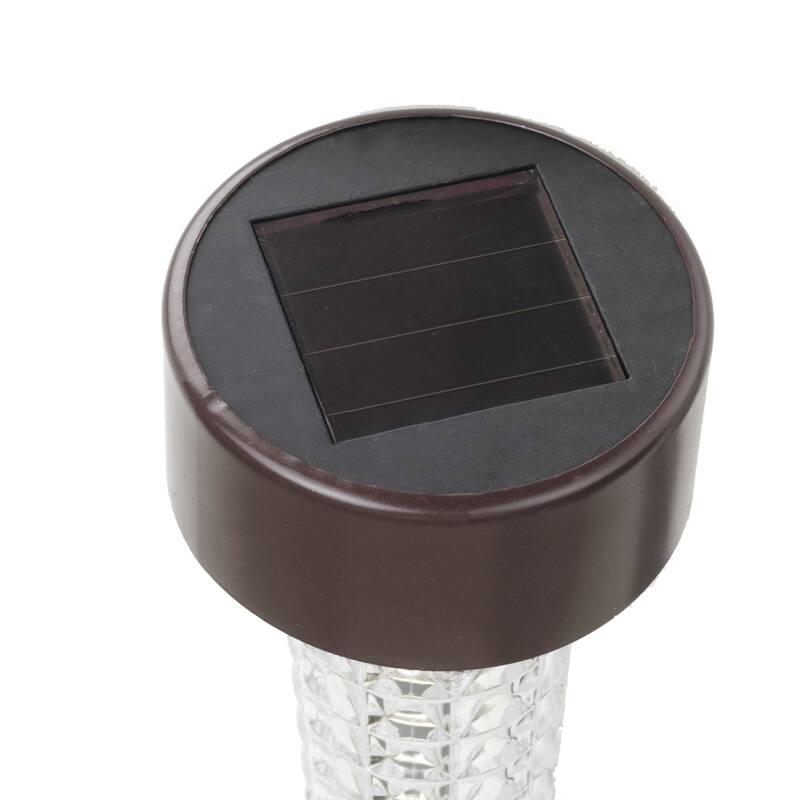 Pure Garden Textured Bronze LED Solar Path Lights (Set of 6)