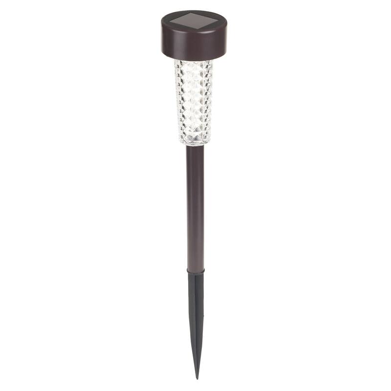 Pure Garden Textured Bronze LED Solar Path Lights (Set of 6)
