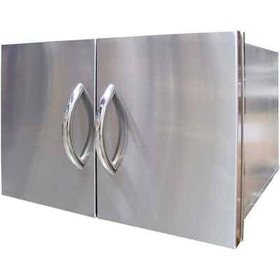Cal Flame Silvertone Stainless Steel 30-inch Doors and Drawer Combo Cabinet