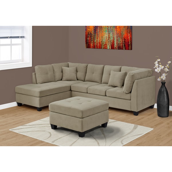 Taupe Velvet Sofa Sectional Free Shipping Today Taupe Velvet Sofa Sectional