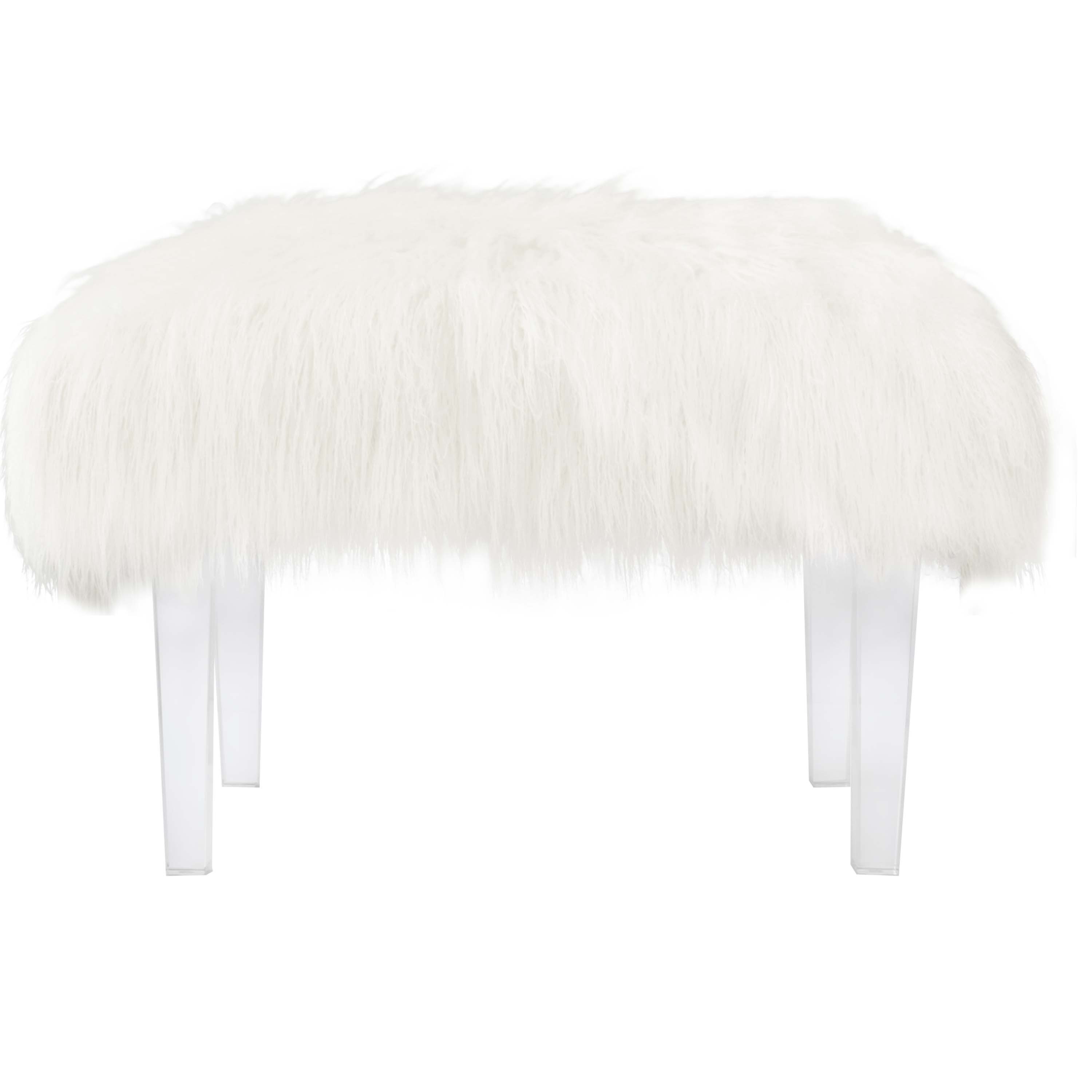 white faux stool