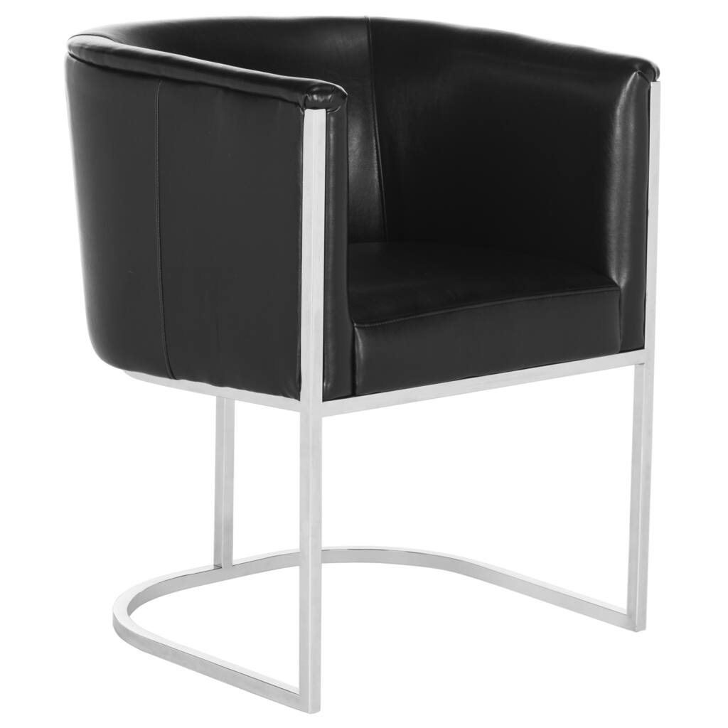 Safavieh Couture High Line Collection Shiloh Black Leather Tub Chair