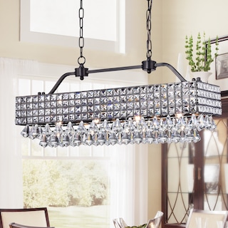 Fintra Black Rectangular Crystal Pendant
