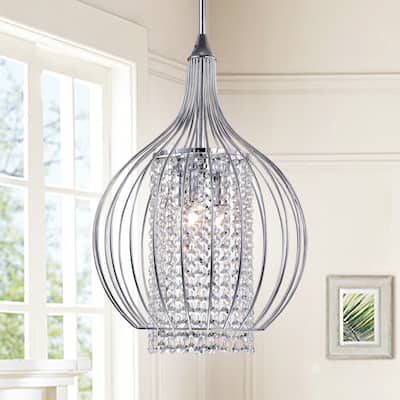 Ryelba Chrome Bulbous Cage Pendant