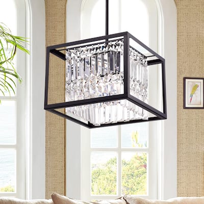 Ketalin Black Crystal Square Pendant