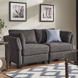 Black Bohemian Eclectic Sofas Couches Online At Elize Modern Linen Fabric Loveseat By Inspire Q Bold