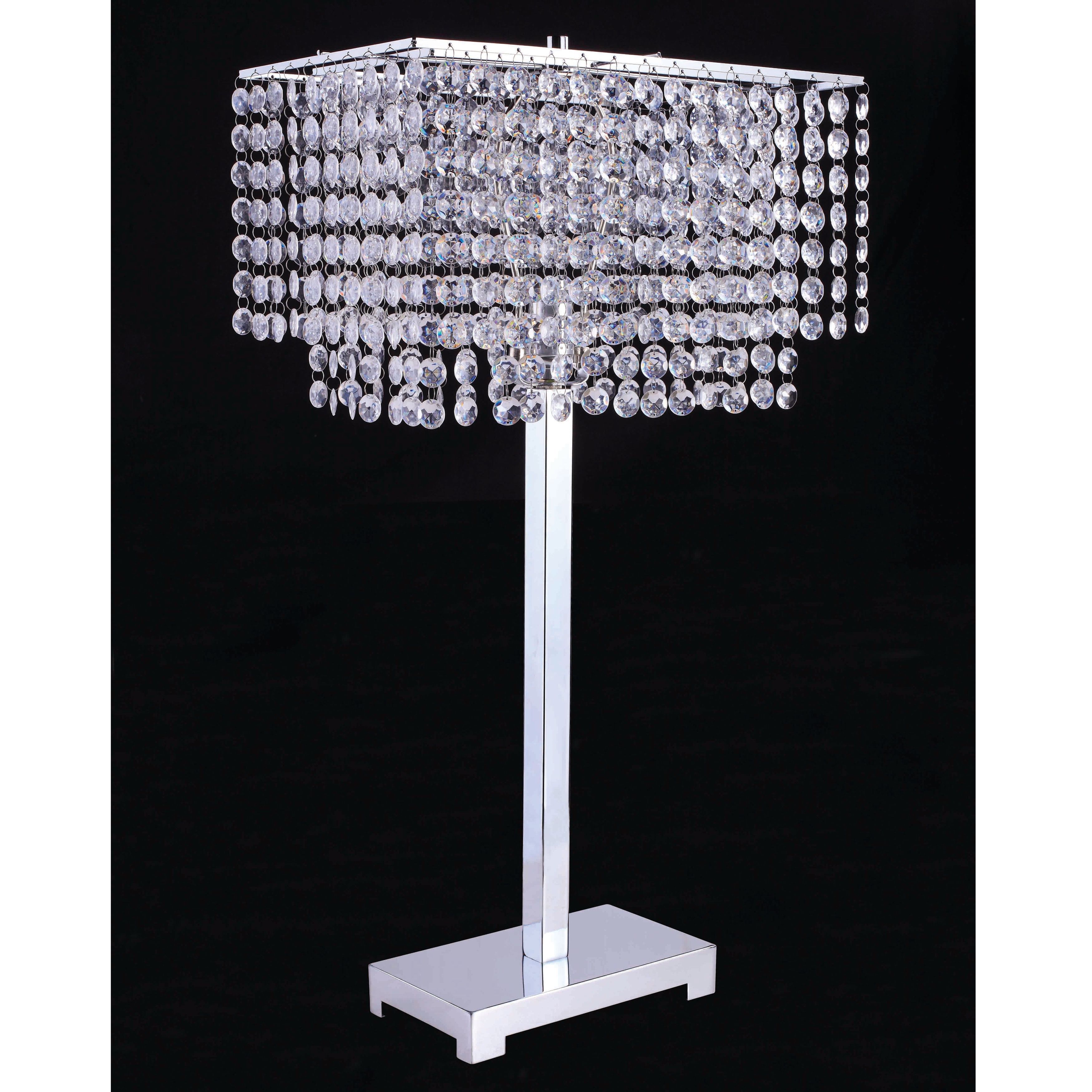 Furniture Of America Daye Glam Silver Metal Crystals Table Lamp Furniture Of America Daye Glam Silver Metal Crystals Table Lamp