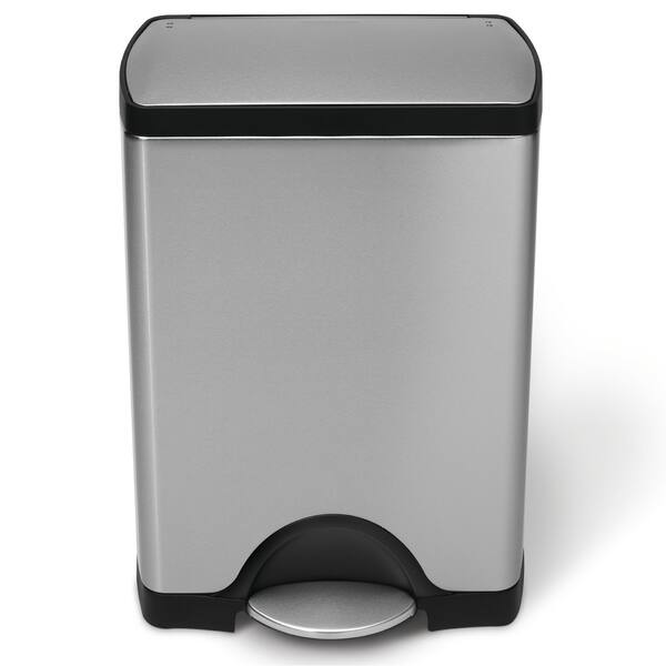 SimpleHuman Rectangular Step Brushed Stainless Steel Trash Can (8