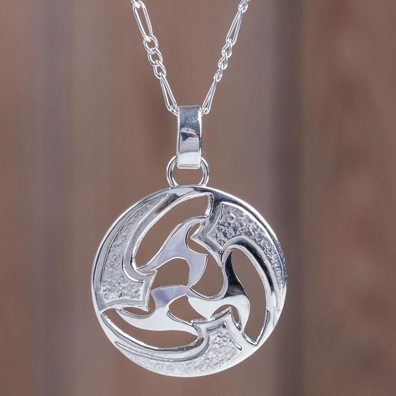 Handmade Sterling Silver 'Universe in Motion' Necklace (Peru)