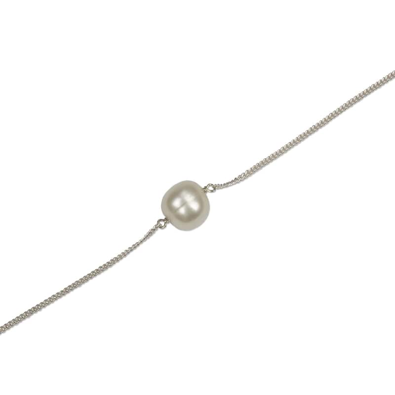 Handmade Sterling Silver 'Floating Pearl' Cultured Pearl Necklace (10 mm) (Mexico)