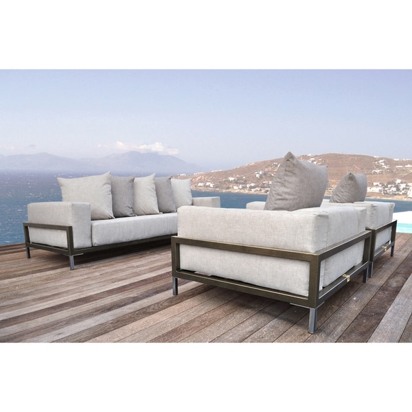 SOLIS Nubis Sofa Set Indoor Outdoor Deep Seated 3-piece Set - 1 Sofa, 2 Lounge Chairs