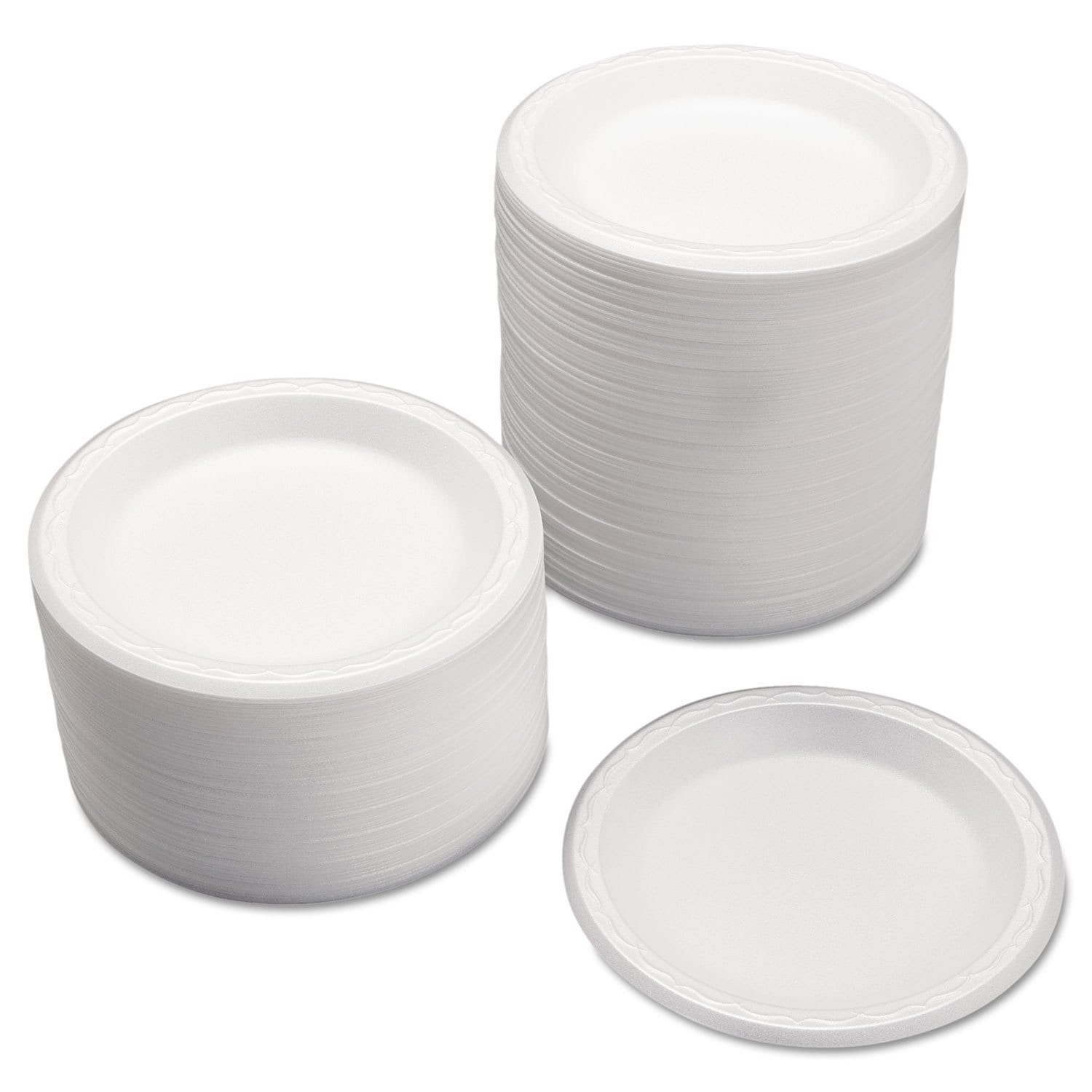 Joe Plastic Reusable Disposable Divided Plate 9 Diameter White Pack of 125