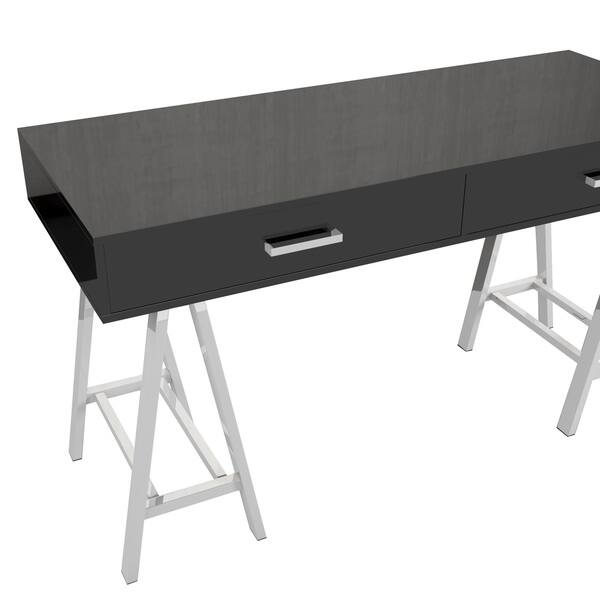 Shop Neron 2 Drawer Chrome Leg Sawhorse Desk By Inspire Q