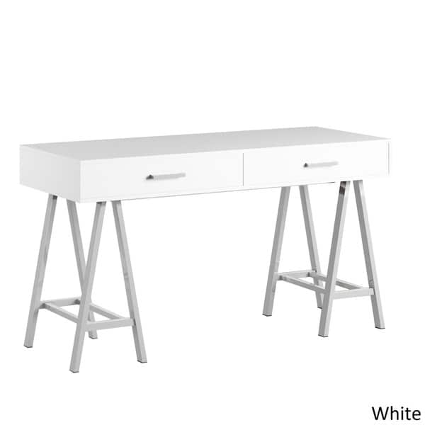 Shop Neron 2 Drawer Chrome Leg Sawhorse Desk By Inspire Q