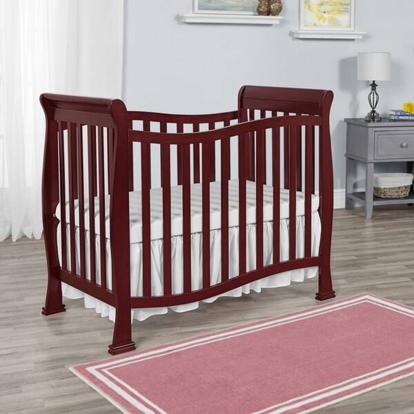 Dream on Me Piper Cherryfinished Wood 4in1 Convertible Mini Crib