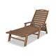 POLYWOOD Nautical Outdoor Chaise Lounge with Arms, Stackable - Teak