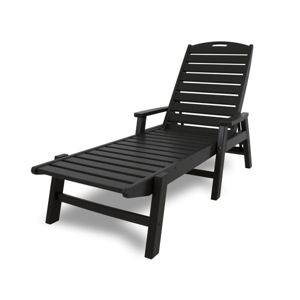 Shop POLYWOOD Nautical Outdoor Chaise Lounge with Arms, Stackable