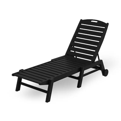 POLYWOOD Nautical Wheeled Stackable Chaise Lounge