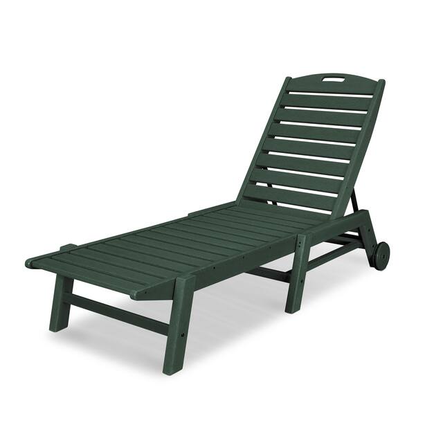 POLYWOOD Nautical Wheeled Stackable Chaise Lounge