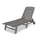 POLYWOOD Nautical Wheeled Stackable Chaise Lounge - Slate Grey