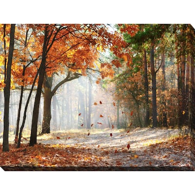 "Falling oak leaves" Giclee Print Canvas Wall Art