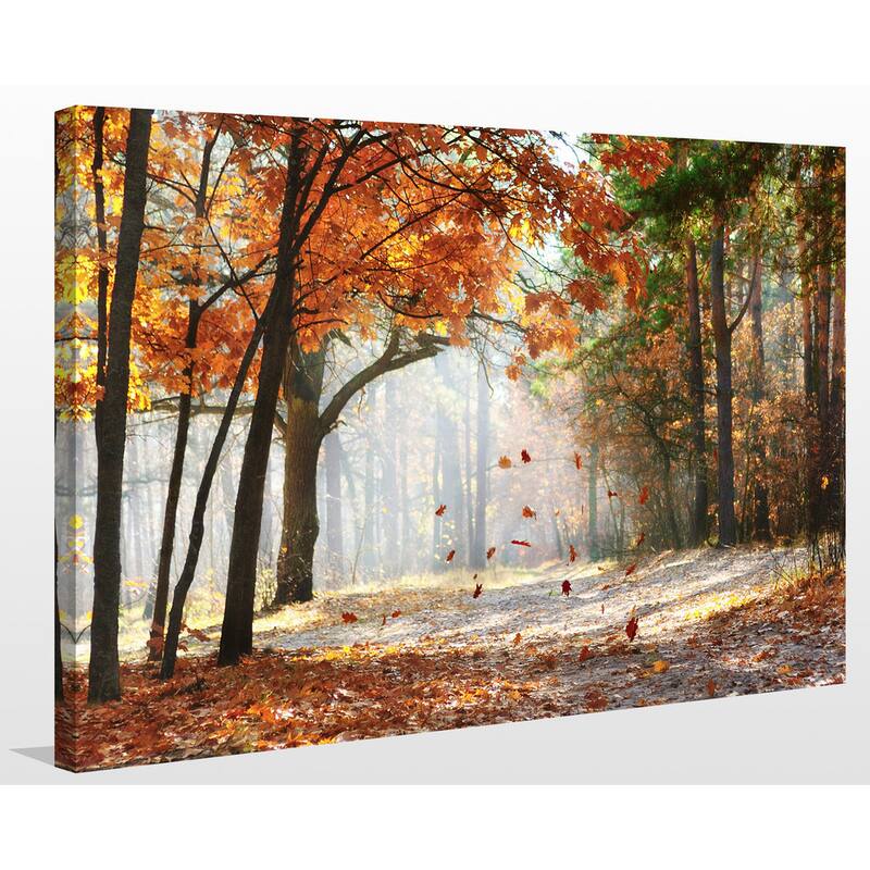 "Falling oak leaves" Giclee Print Canvas Wall Art