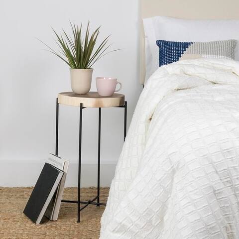 East At Main's Rico Brown Round Transitional Teakwood Accent Table