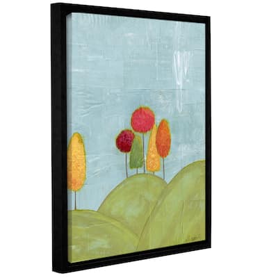 Alli Rogosich's 'The Happy Forest (Right Side)' Gallery Wrapped Floater-framed Canvas - Green